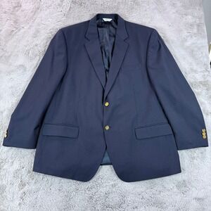 Joseph & Feiss 46R Navy Blue Worsted‎ Wool Blazer Sport Coat Gold Buttons Canada